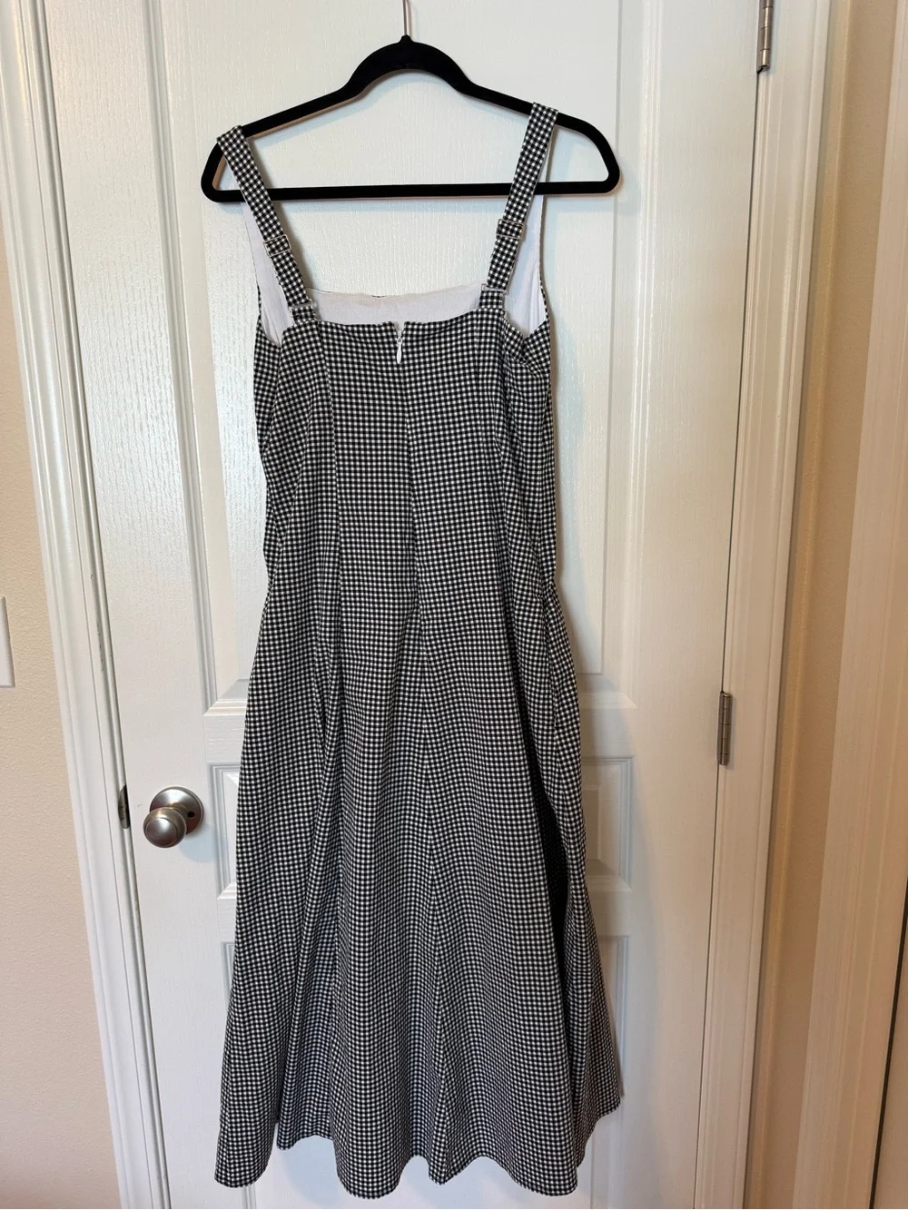 Abercrombie & Fitch Black and White Gingham Midi Dress